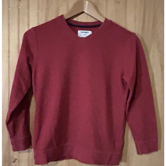 Old Navy Kid Boys Long-Sleeve V-Neck Knit Ribbed Shirt Top Size Large 10/12 - Picture 1 of 4